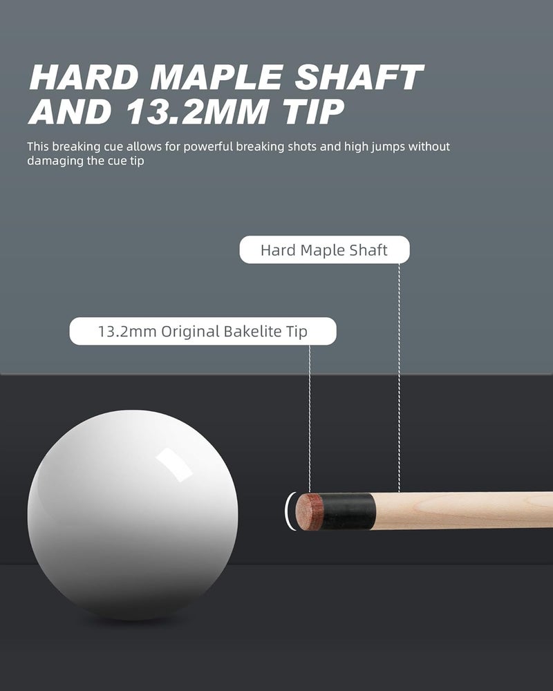CRICAL Heavy Hitter Jump Break Cue 3-Pieces 54inch Short Maple Break Jump Cue with 13.2mm Tip Punch Cue Professional Jump Cue Billiard Pool Stick - Image 5
